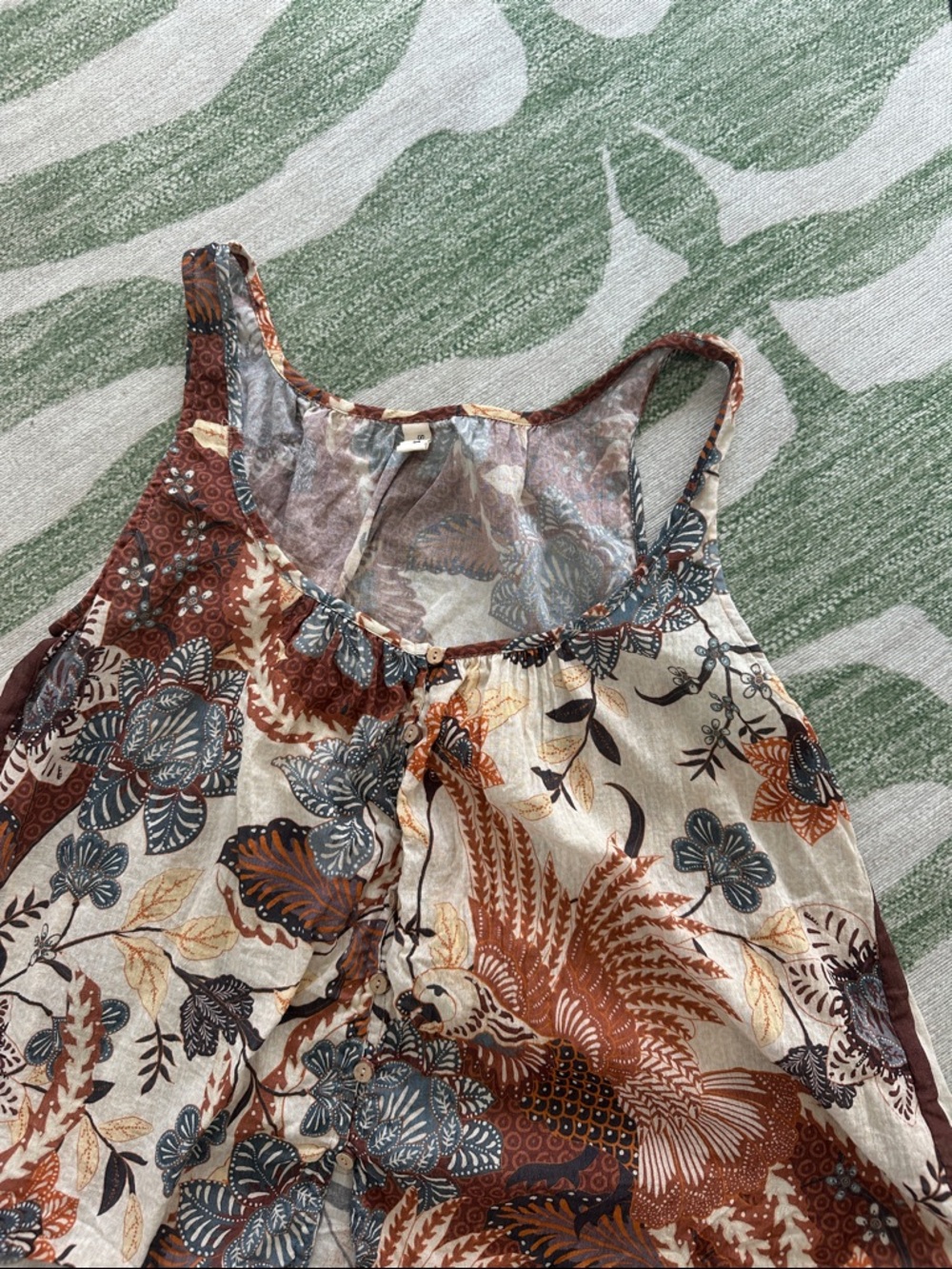 Spell Brown and Cream Floral Print Top